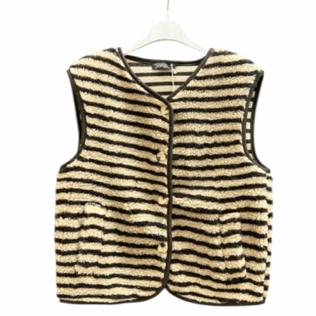 Vestje streep beige!