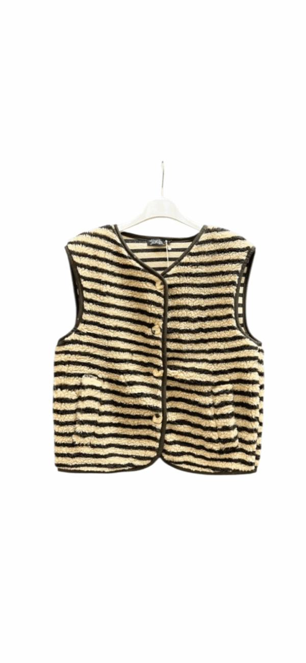Vestje streep beige!