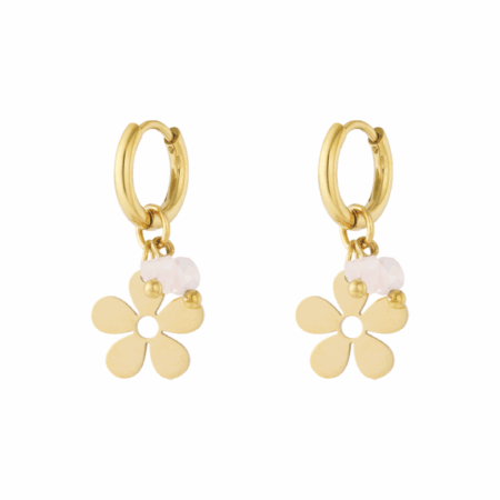 Oorbellen Flower white.